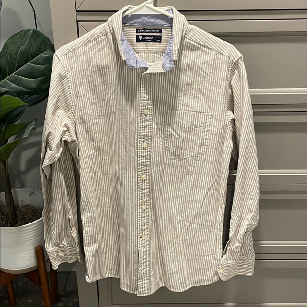 Cream/white striped button down